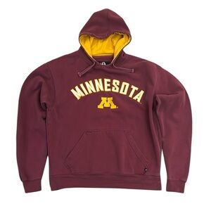 Vintage Minnesota Gophers Hoodie Pullover Embroidered Red/Gold J America Medium